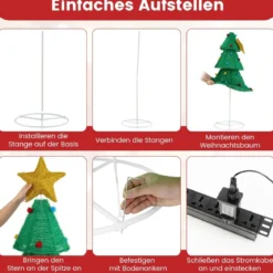 LED Weihnachtsbaum künstlich 190cm beleuchteter Tannenbaum mit 200 LED-Lichern