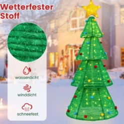 LED Weihnachtsbaum künstlich 190cm beleuchteter Tannenbaum mit 200 LED-Lichern