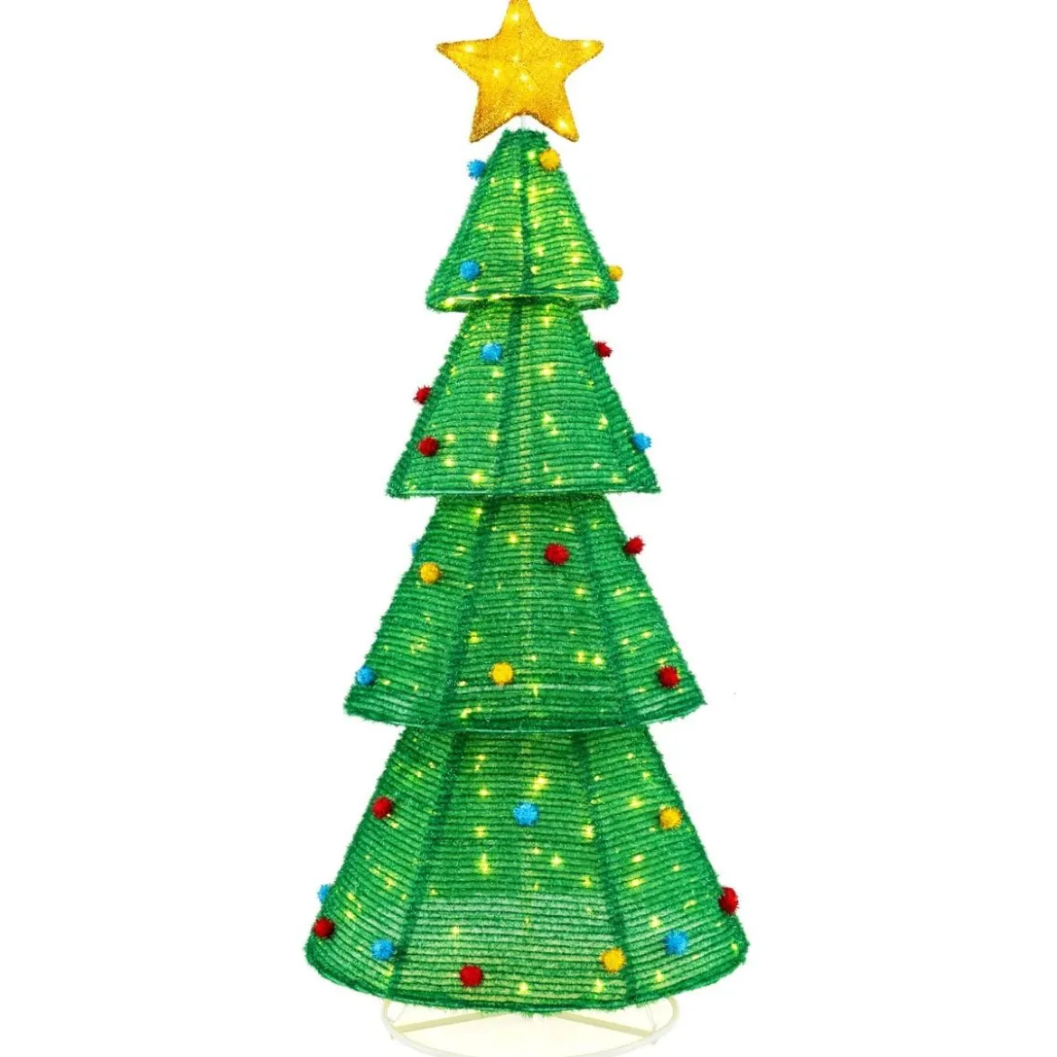 LED Weihnachtsbaum künstlich 190cm beleuchteter Tannenbaum mit 200 LED-Lichern