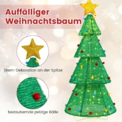 LED Weihnachtsbaum künstlich 190cm beleuchteter Tannenbaum mit 200 LED-Lichern