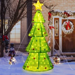 LED Weihnachtsbaum künstlich 190cm beleuchteter Tannenbaum mit 200 LED-Lichern