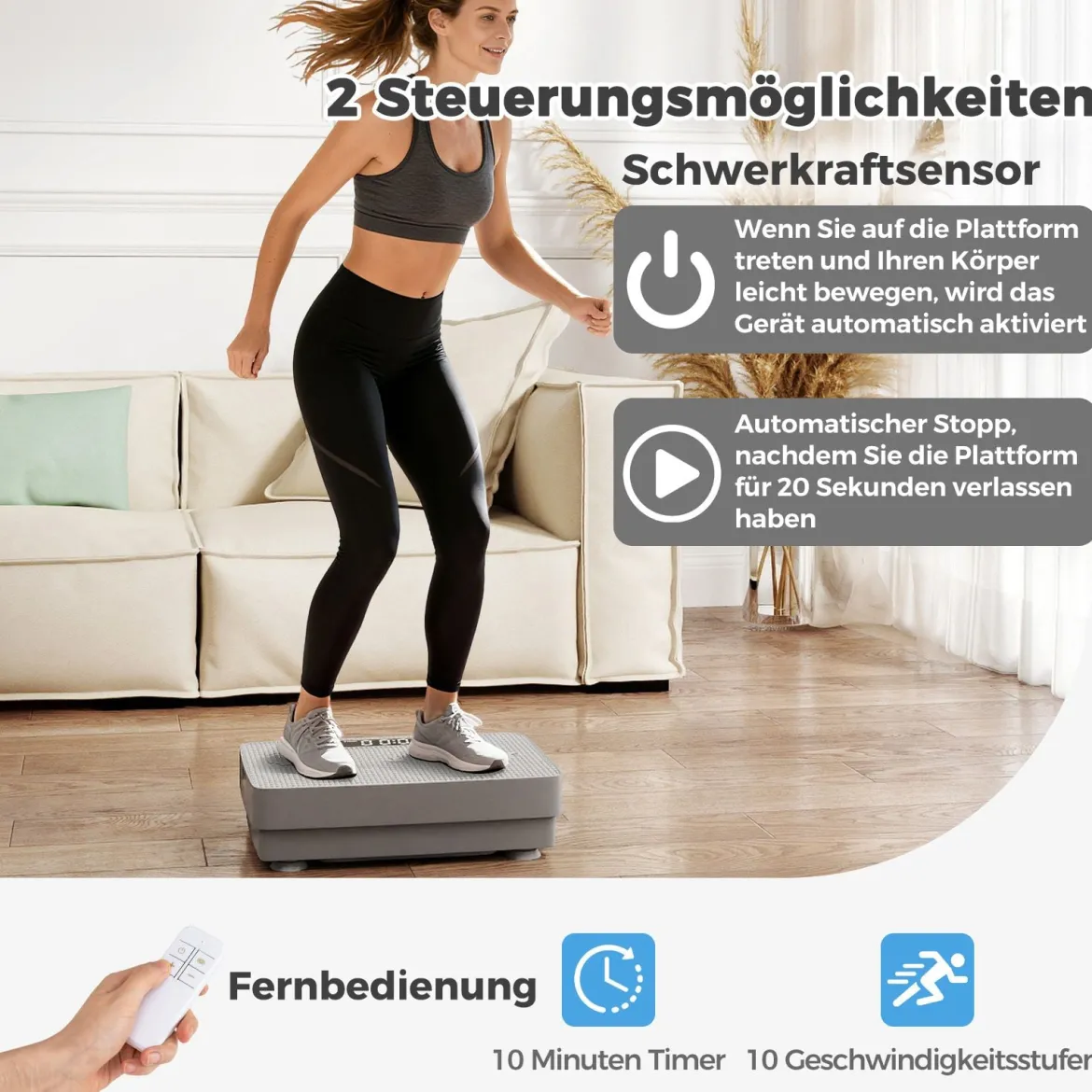 Leistungsstarke Vibrationsplatte Vibrationsplattform für Muskelaufbau Fettverbrennung & Ganzkörpertraining