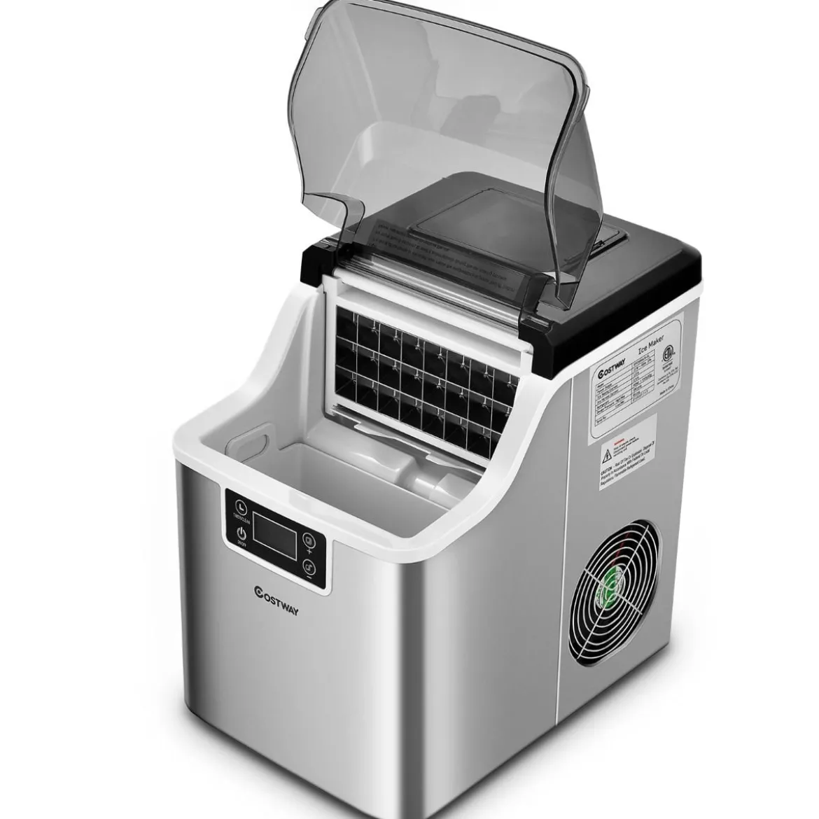 3,2 L Eiswürfelmaschine Eismaschine mit einem Oberen Einlassloch 25 x 36 x 38 cm Silber