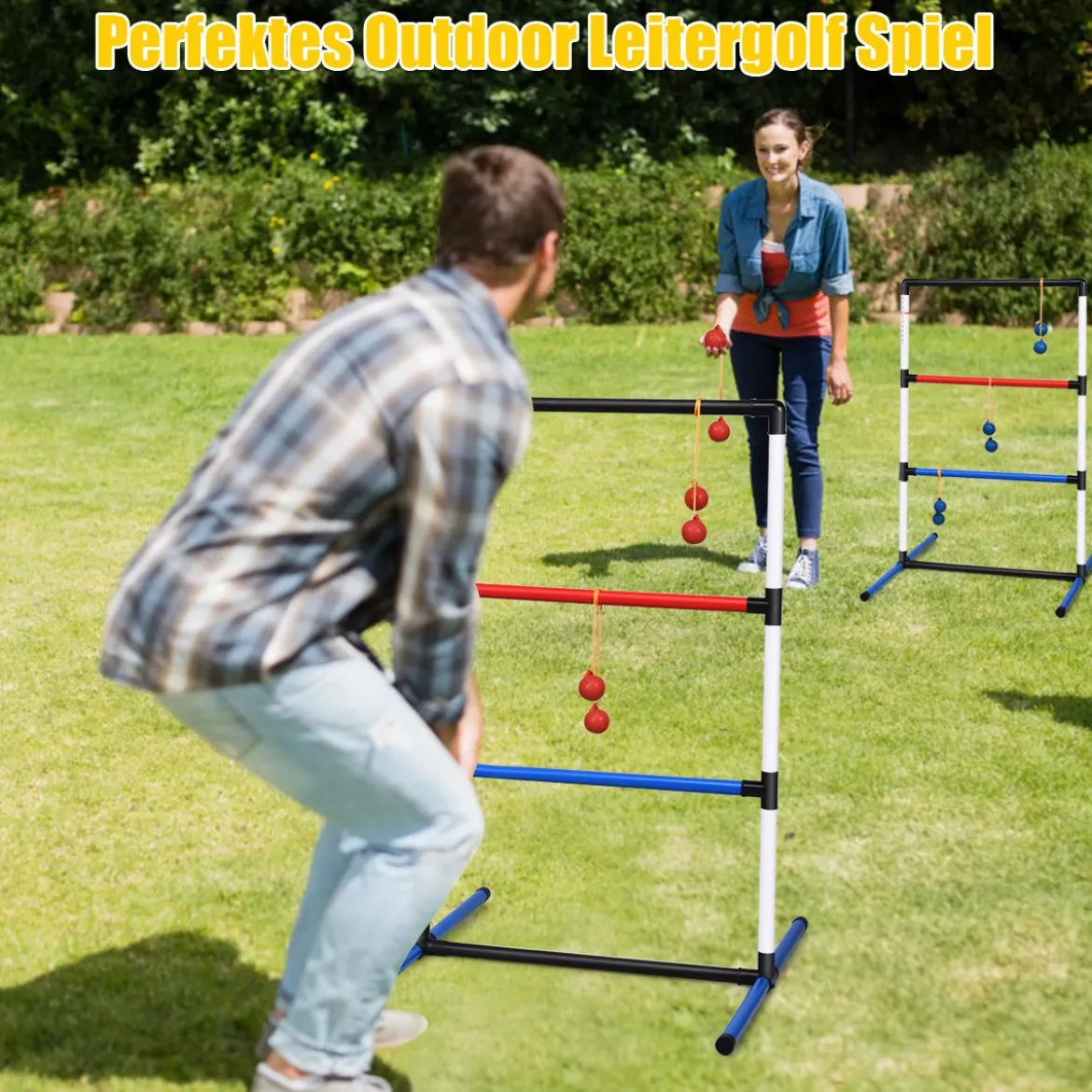 Leitergolf-Set Indoor-Outdoor Wurfspiel mit 6 Bolas-Wurfkugeln und Tragetasche