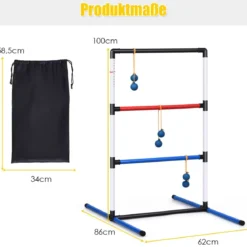 Leitergolf-Set Indoor-Outdoor Wurfspiel mit 6 Bolas-Wurfkugeln und Tragetasche