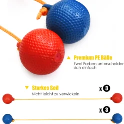 Leitergolf-Set Indoor-Outdoor Wurfspiel mit 6 Bolas-Wurfkugeln und Tragetasche