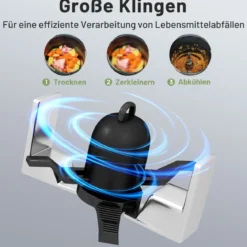 4 L Elektrischer Komposter Küchenkomposter mit Deckel 2 Filtereinsätzen & LED-Anzeige Schwarz