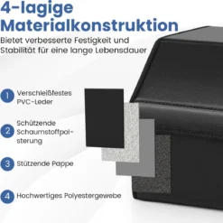 35L Faltbarer Auto-Kofferraum-Organizer aus Leder mit Deckel & Flexibler Trennwand Glatt