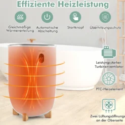 35L Großer Handtuchwärmer mit Timer Elektrischer Handtuchtrockner Deckenwärmer Weiß
