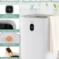 35L Großer Handtuchwärmer mit Timer Elektrischer Handtuchtrockner Deckenwärmer Weiß