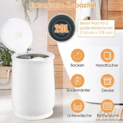 21L Handtuchwärmer Eimer mit Timer Elektrischer Handtuchtrockner Deckenwärmer Weiß