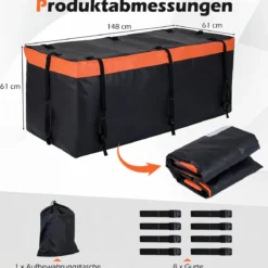 550 L Heckbox für Anhängerkupplung mit Riemen & Aufbewahrungstasche Wasserdichte Gepäcktasche
