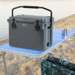 23L Isolierbox mit Flaschenöffner & Griff Tragbare Kühlbox Wärmebehälter für Camping Grau