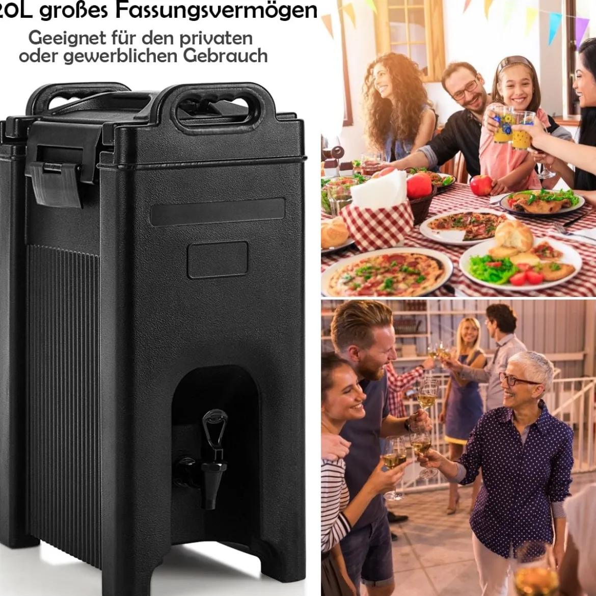20L Isolierter Getränkeserver aus lebensmittelechtem LLDPE-Material Getränketräger
