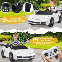 Lizenzierter RUF Kinder-Elektroauto 24V Akku betriebener Elektrofahrzeug mit Eltern-Fernbedienung Weiß