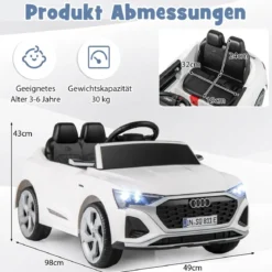 Lizenziertes Audi SQ8 Kinderauto 12-V-Elektrofahrzeug mit Fernbedienung Schwarz/Rosa