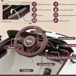 Lizenziertes Bentley Bacalar Kinderfahrzeug mit Fernbedienung & Scherentüren & Federung Weiß