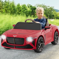 Lizenziertes Bentley Bacalar Kinderfahrzeug mit Fernbedienung & Scherentüren & Federung Rot