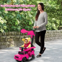 Lizenziertes Mercedes Benz Kinderfahrzeug mit Verstellbarem Sonnendach &Elterngriff Kinderwagen