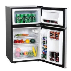 90L Kühlschrank mit 27L Gefrierfach Kühl-Gefrier-Kombination 48,5 x 49,5 x 86 cm Silber