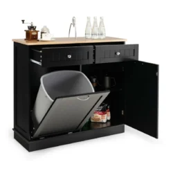 42L Kommode für Mülleimer mit Großer Arbeitplatte & 2 Schubladen & Verstellbarem Regal