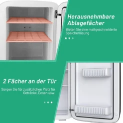 15 L Mini Kühlschrank 2 in 1 Kühl- und Heizfunktion Tragbarer Kühltruhe 27 x 33 x 38 cm Weiß + Schwarz Energieklasse E