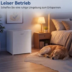 46L Mini Kühlschrank Kleiner Getränkekühlschrank mit 5 Einstellbaren Kühlstufen Umkehrbarer Tür