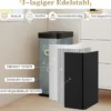 60 L Mülleimer mit Flügelklappen & Infrarot-Bewegungssensor Edelstahl Abfalleimer Schwarz