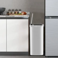50L Mülleimer mit Sensor & Deckel Automatischer Abfalleimer aus Edelstahl & Kunststoff