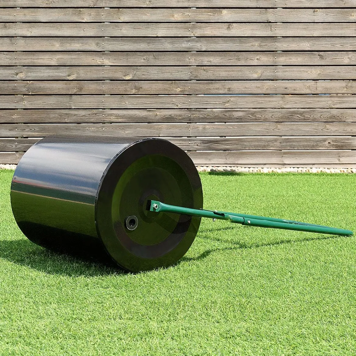 60 L Rasenwalze Gartenwalze mit U-förmigem Griff & Abnehmbarem Ablassstopfen