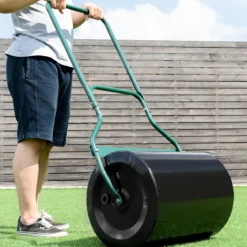 60 L Rasenwalze Gartenwalze mit U-förmigem Griff & Abnehmbarem Ablassstopfen