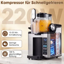 1,5 L Slush Maschine mit Kompressor Slushie Maschine mit LED Touch Steuerung & 4 Modi