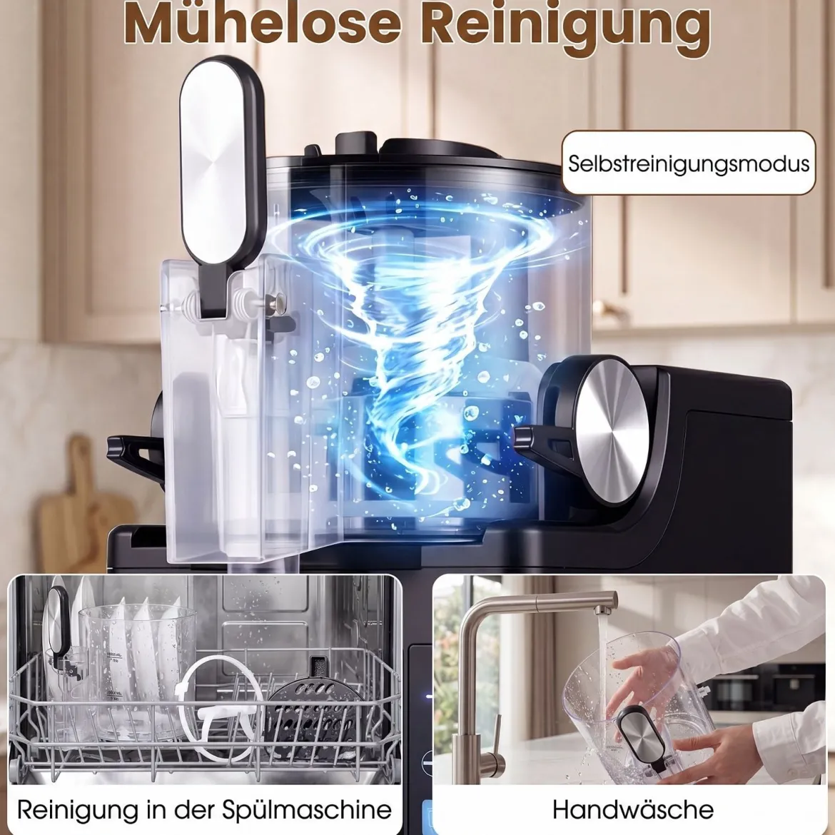 1,5 L Slush Maschine mit Kompressor Slushie Maschine mit LED Touch Steuerung & 4 Modi