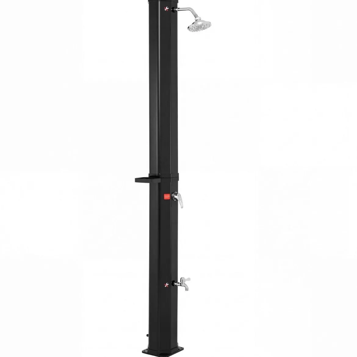 60L Solardusche inkl. Abdeckung Gartendusche mit Ablage Warmes Wasser Pooldusche Schwarz