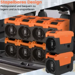 66 L/Tag Elektrischer Luftentfeuchter mit Ablaufschlauch & Pumpe Industrieller Bautrockner Orange