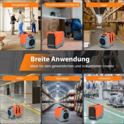 85 L/Tag Luftentfeuchter Bautrockner mit Pumpe & Ablaufschlauch Industrie Trocknungsgerät mit 24H Timer Orange + Grau