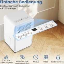 15 l/Tag Luftentfeuchter für Zuhause Raumentfeuchter mit 4 Modi & 24 Stunden Timer