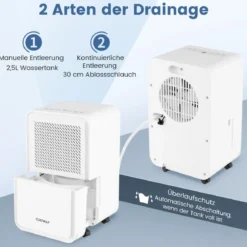 15 l/Tag Luftentfeuchter für Zuhause Raumentfeuchter mit 4 Modi & 24 Stunden Timer