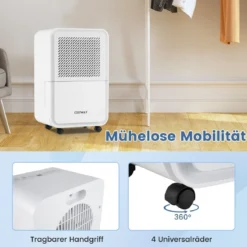 15 l/Tag Luftentfeuchter für Zuhause Raumentfeuchter mit 4 Modi & 24 Stunden Timer