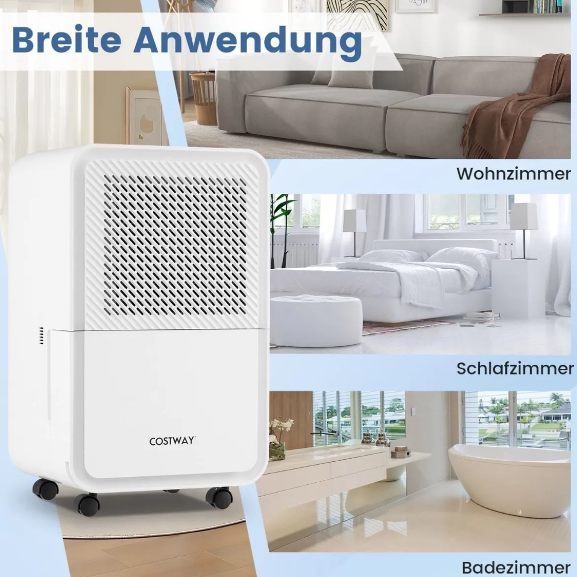 15 l/Tag Luftentfeuchter für Zuhause Raumentfeuchter mit 4 Modi & 24 Stunden Timer