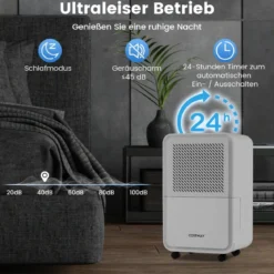 15 l/Tag Luftentfeuchter für Zuhause Raumentfeuchter mit 4 Modi & 24 Stunden Timer