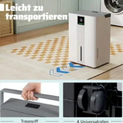 35 L/Tag Luftentfeuchter für Zuhause Energiesparender Luftentfeuchter mit 3 Modi Weiß