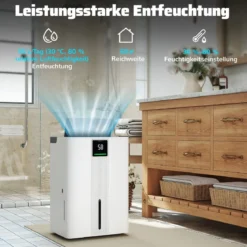 35 L/Tag Luftentfeuchter für Zuhause Energiesparender Luftentfeuchter mit 3 Modi Weiß