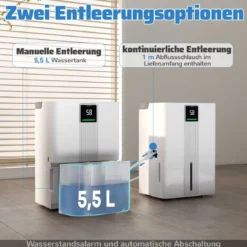 35 L/Tag Luftentfeuchter für Zuhause Energiesparender Luftentfeuchter mit 3 Modi Weiß