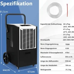 66 L/Tag Luftentfeuchter mit 24H Timer & Automatisches Abtauen & Speicherneustart
