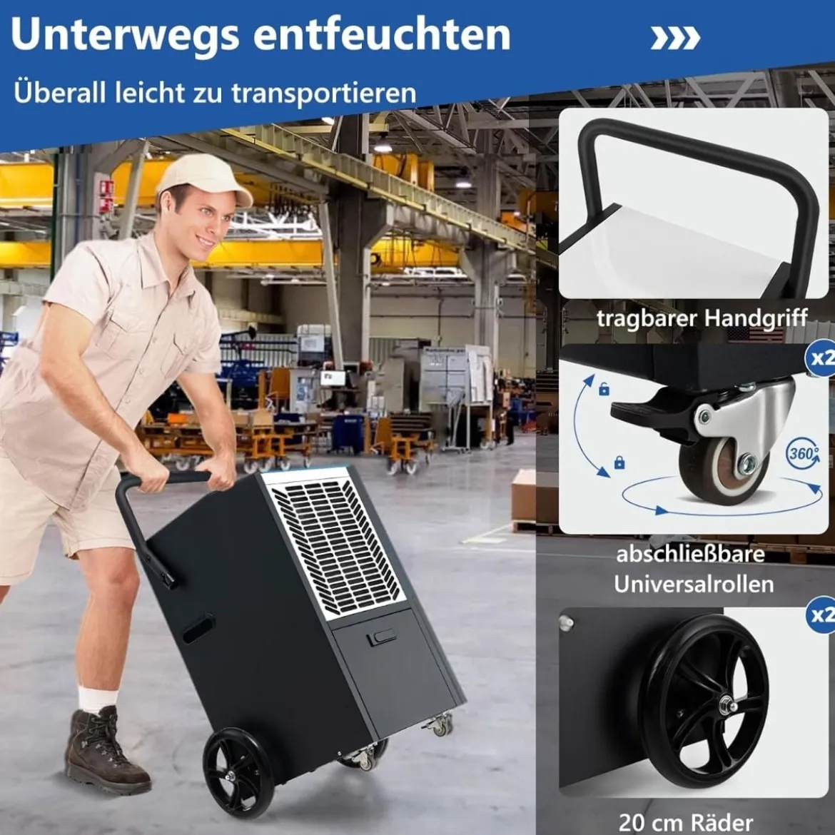 66 L/Tag Luftentfeuchter mit 24H Timer & Automatisches Abtauen & Speicherneustart