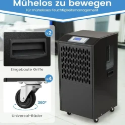 118L/T Elektrischer Bautrockner mit Ablaufschlauch & Timer Gewerbe Luftentfeuchter Schwarz