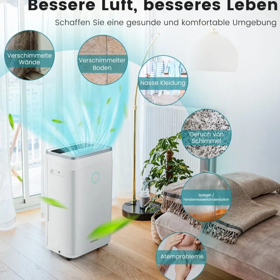 Luftentfeuchter Luftentfeuchter mit 6,5 L Wassertank fürbis zu 30 ㎡ 25 L / Tag