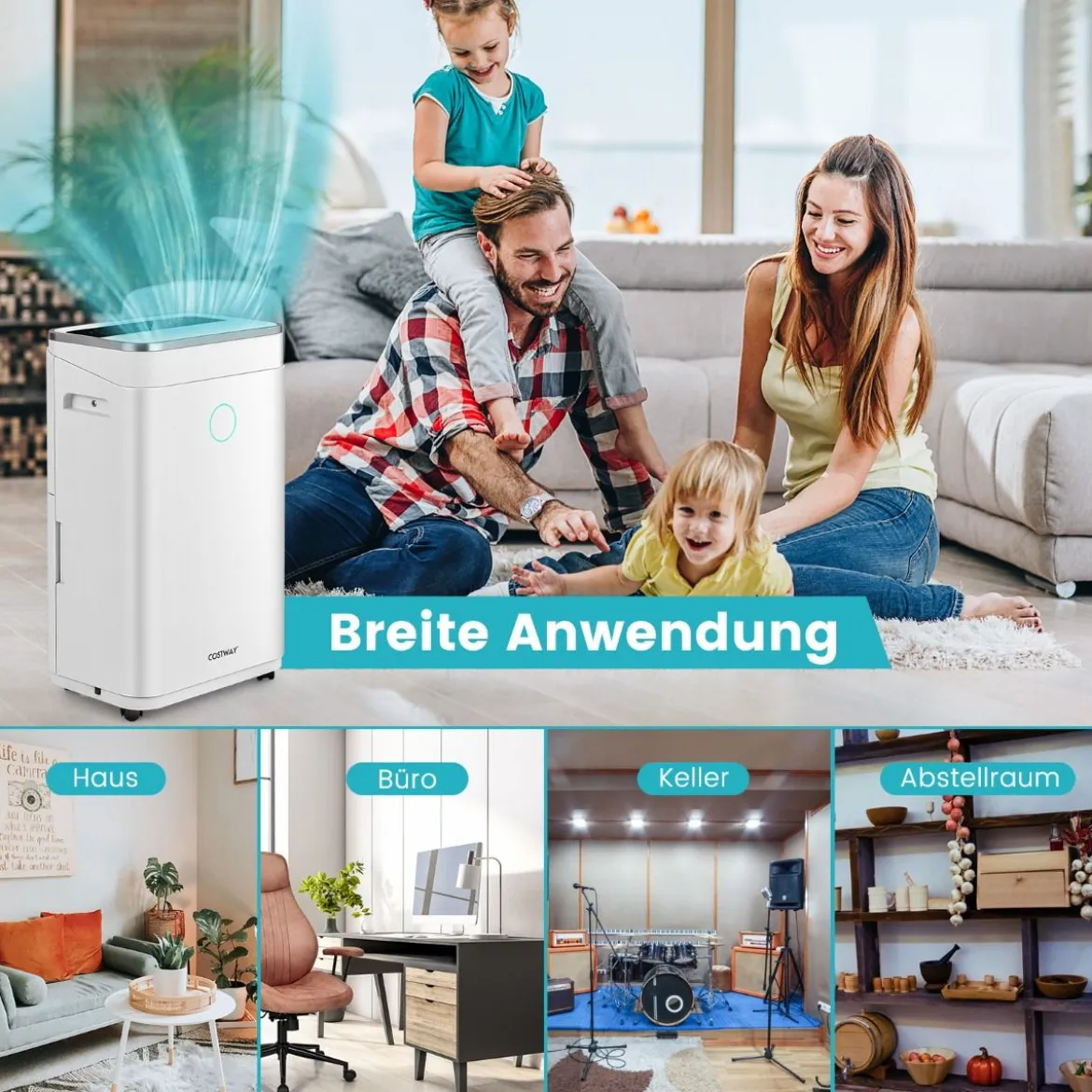 Luftentfeuchter Luftentfeuchter mit 6,5 L Wassertank fürbis zu 30 ㎡ 25 L / Tag