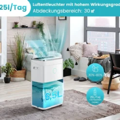 Luftentfeuchter Luftentfeuchter mit 6,5 L Wassertank fürbis zu 30 ㎡ 25 L / Tag